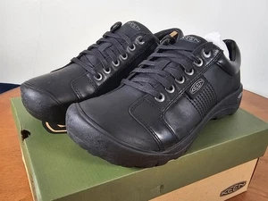 Keen Austin Schwarz Leder Oxford Turnschuhe Herren 10 Schnürschuhe Wandern Freizeitschuhe - Bild 1 von 6