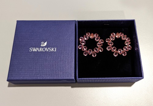 Swarovski Millenia Hoop Earrings Pear Cut, Pink, Rose-Gold 5614932 ...