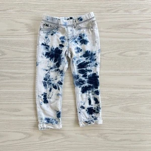 Jordache Girls Crop Jegging Blue White Tie-Dye Pull-on Bottoms S 6-6x - Picture 1 of 6