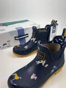 Joules Wellibob kurze Damen-Regenstiefel US-Größe 6 marineblau Hunde 216567 - Bild 1 von 9