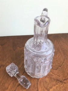 Antique Cut Glass Vinegar/Oil Cruet w/Stopper - Picture 1 of 12