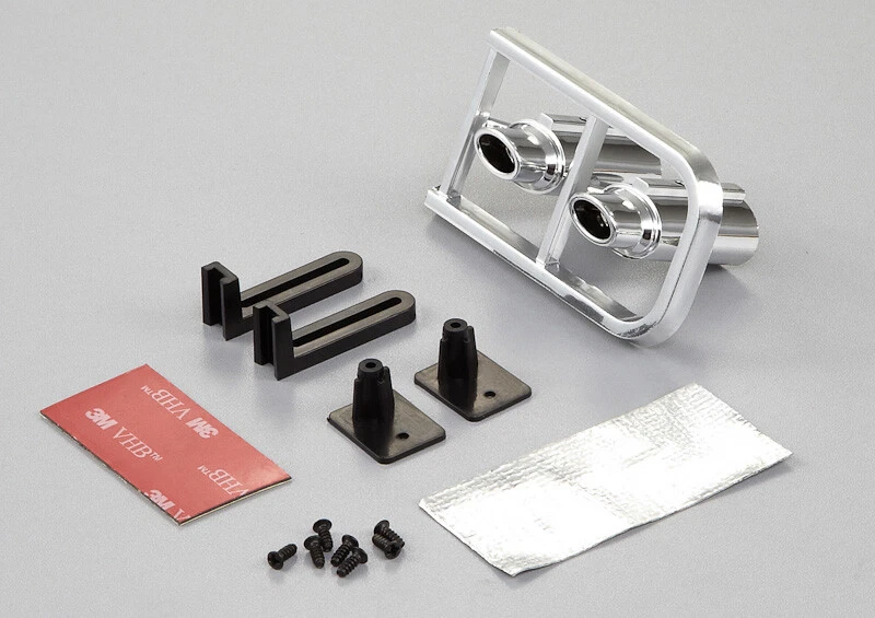 KILLERBODY AUSPUFF SET "SINGLE" OVAL 1:10 IN CHROM FÜR ON ROAD DRIFT # KB48282 - Bild 1 von 4