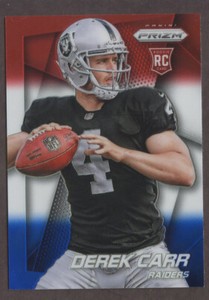 2014 Prizm Refractor Derek Carr Red White Blue Rookie SP #257 Mint 9 or 10 RARE!
