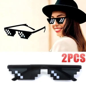 Paquete de 2 gafas de sol Thug Life 8 bits píxeles trato con gafas de sol digitales - Imagen 1 de 11