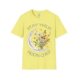 Stay Wild Moon Child T-Shirt, Boho Vibe Tee, Nature Lover Gift, Festival Outfit - Picture 1 of 10