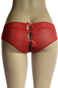 Pantaloni sexy all'uncinetto aperti in pizzo e rete senza cavallo taglie S M L 1X/2X 3X4X 9934 - Foto 1 di 27