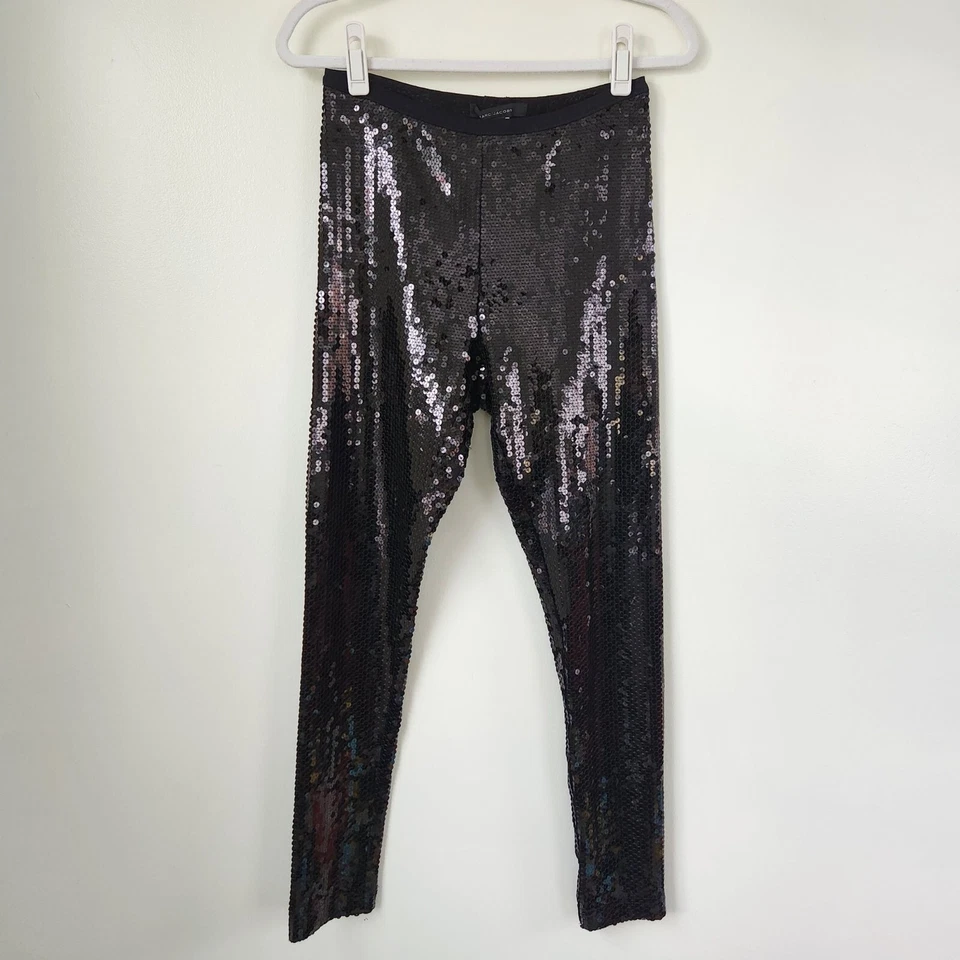 Marc Jacobs Skinny Black Sequin Leggings Size 4 - Image 1 of 4