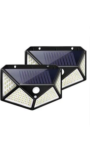2PZ PANNELLO SOLARE FARETTO LED CON SENSORE DI MOVINENTO FARETTI ESTERNO 100 LED - Foto 1 di 11