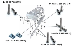 Rear passenger Luggage mounting bolts kit R900RT 2005-2010 stainless steel bolt - Picture 1 of 10