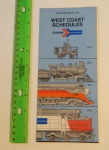 Amtrak April 27, 1975 West Coast Schedules. T5 - Picture 1 of 11