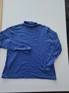 Ladies Roll Neck Top Lands End Size M (10/12) Blue Long Sleeve 29933 - Picture 1 of 13