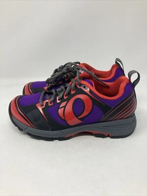 Zapatos de motociclista Pearl Izumi X-Road Fuel para mujer, negros/púrpura/rojos, 36 EU/5.2 B US Foto 1 de 4