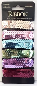 The Paper Studio RIBBON Sequin Trim 1/4'' - BRIGHT - 6 yds - Picture 1 of 1