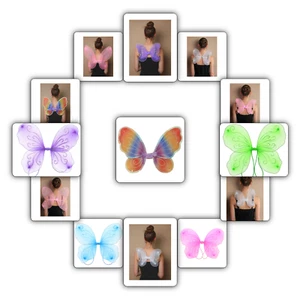 SMALL CHILDS GLITTER FAIRY WINGS FANCY DRESS KIDS TODDLER WING BUTTERFLY WING UK - Picture 1 of 50
