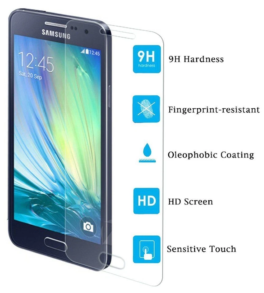 New TEMPERED GLASS SCREEN PROTECTOR 9H FILM FOR Samsung Galaxy A3 SM-A300F - Image 1 of 1