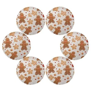 Christmas Placemats Christmas Gingerbread Decoration Round Placemats Set of 6... - Picture 1 of 6