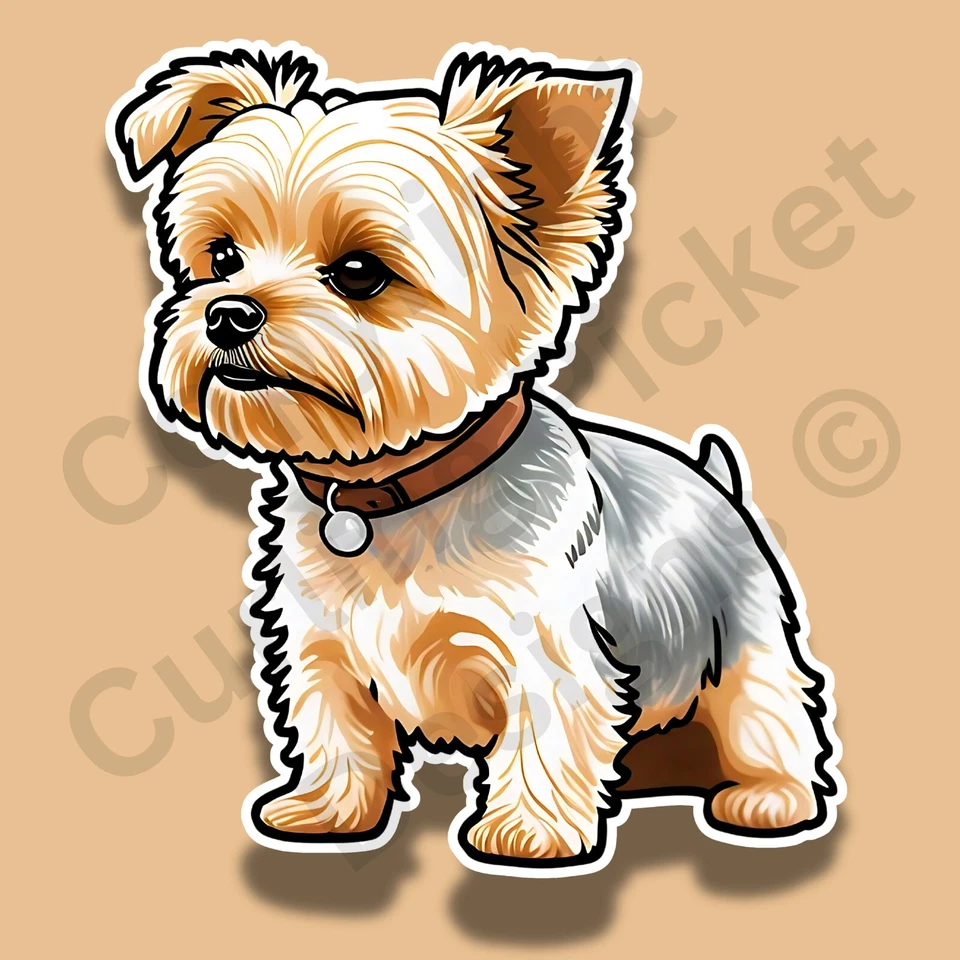 Yorkie Yorkshire Terrier Cute Dog Breed 3" Vinyl Sticker - Image 1 of 1