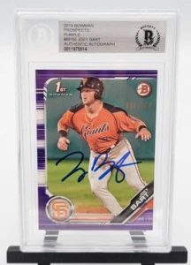 JOEY BART 2019 GIANTS SIGNED BOWMAN PROSPECTS PURPLE /250 BASEBALL CARD BECKETT  - Picture 1 of 2