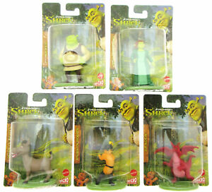 Shrek Figurines ~ Shrek, Princess Fiona, Donkey, Puss In Boots, Dragon ~ Lot 