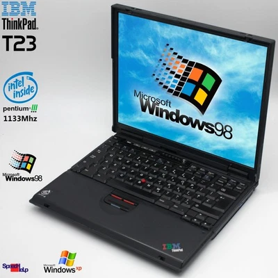 Notebook IBM THINKPAD T23 INTEL PENTIUM 3 1133MHZ Laptop Win 98 2000 XP DVD - Immagine 1 di 4