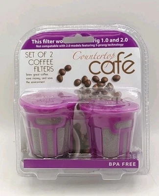 Filtros de café reutilizáveis pacote com 2 compatíveis Keurig 1.0 e 2.0 Use sua própria terra! - Imagem 1 de 4