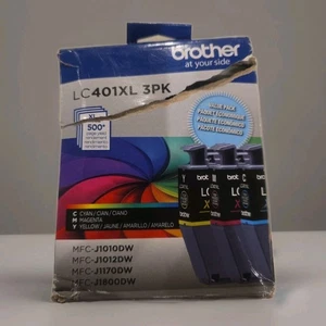 Brother LC401XL3PKS 500 Seiten Kapazität Hohe Kapazität - Cyan/Magenta/Gelb 3/PK Neu - Bild 1 von 1