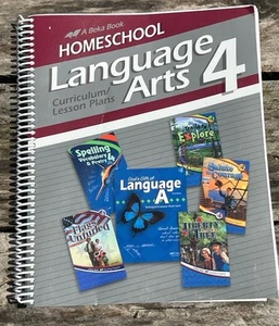 Abeka Homeschool Language Arts 4 Curriculum Lesson Plans Spiral Book - Picture 1 of 3