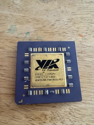 Oro VIA C3 700 MHz Zócalo 370 CPU Oro Refinación Oro Reciclaje Pantallas Bien Foto 1 de 4