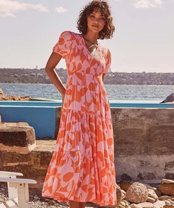 Mister Zimi Dress AUS 10 US6 NEW Summer Cecile Maxi Costa Rica Floral S/S - Picture 1 of 9