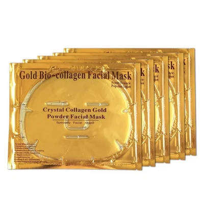 24K Premium Gold Bio Collagen Face Mask Nourishes Firms Hydrates Skin Pack of 10 - Image 1 of 4