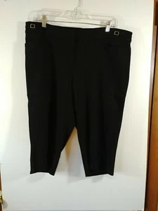Soho Apparel Ltd. Black Stretch Zip Front Pants Capris Size 16, #2221 - Picture 1 of 6