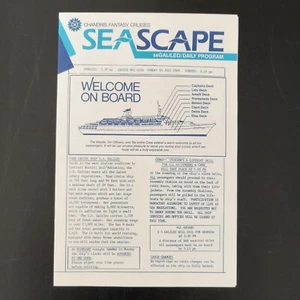 SS GALILEO Chandris Fantasy Kreuzfahrten Willkommen an Bord Tagesprogramm 16. Juli 1989 - Bild 1 von 3