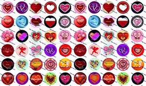 60 Precut 1" VALENTINE'S DAY Bottle cap Images Set A - Picture 1 of 1