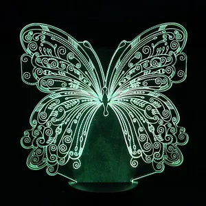 Lampara led rgb multicolor Mariposa efecto 3D - Bild 1 von 5