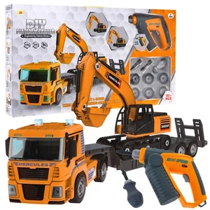 Baufahrzeug LKW Bagger Akku-Bohrschrauber Auto zum zusammenbauen kinder spielzeu - Bild 1 von 5