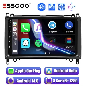 6+128GB Android 14 Carplay Autoradio GPS Für Mercedes A/B Klasse VIto W169 W906 - Bild 1 von 15