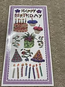Art Flowers happy birthday sticker set-Colorbok - Picture 1 of 1