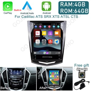 Apple Carplay For Cadillac ATS SRX XTS ATSL CTS Android 13 Car Stereo Radio Navi - Picture 1 of 23