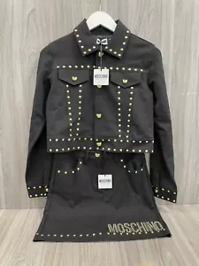 MOSCHINO Kid Teen Teddy-studded denim Jacket & Skirt Size-12 - Picture 1 of 8