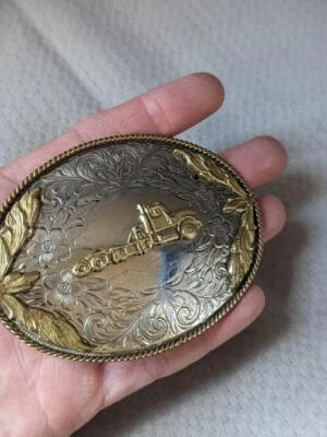 4" vintage MONTANA SILVERSMITHS camión SEMI de plata alemana vaquero rodeo occidental Foto 1 de 4