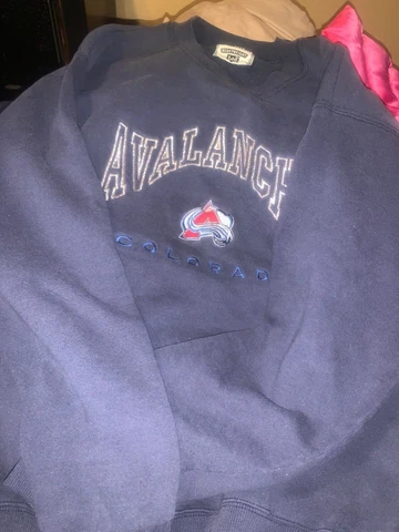 Vintage 90s Colorado Avalanche Lee large Embroidered NHL Hockey Sweatshirt VTG Cover