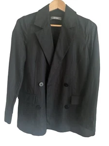 JAC & JACK Oversized Black Linen Blazer Size 6 AU New Without Tags - Picture 1 of 4