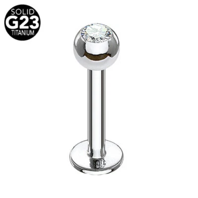 Titan Lippenpiercing Labret Modanna Tragus Ohr Stecker mit Zirkonia Kristall - Bild 1 von 3