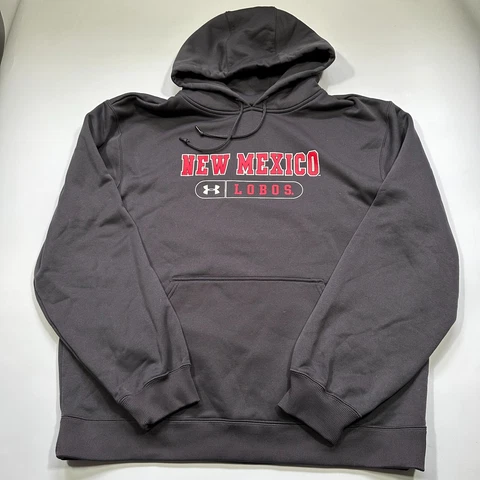 Under Armour Adult New Mexico Lobos Hoodie Sweatshirt Polyester Gray Size Large Cover
