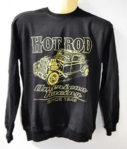 Hot Rod Sweatshirt Pullover S M XL Hanes 100% Bio Baumwolle Rockabilly V8 - Picture 1 of 2