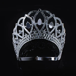 Queen Princess Tiaras Large Crown Crystal Beauty Pageant Party Costume Headpiece - Picture 1 of 7
