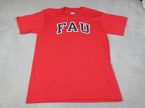 FAU Owls Shirt Mens Adult Large Red Florida Atlantic College Football Champion Cover