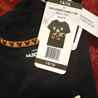 Disney Mickey Mouse Boy's Black Graphic Halloween T-Shirt - Size: 14-16 - Image 1 of 4