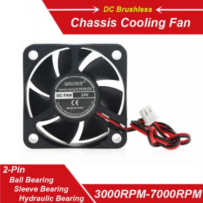 DC Brushless Chassis Cooling Fan 5020 50mm x 20mm x 20mm 2 Pin Cable 3.7V-24V - Image 1 of 4