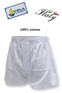 6 Mutande boxer uomo apertura anteriore 100% cotone made in Italy VELA Europa - Picture 1 of 5